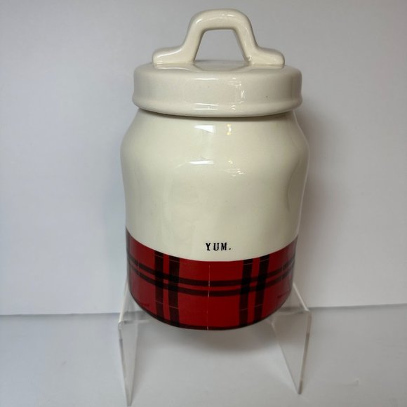 Magenta Other - Rae Dunn 7" YUM Canister Buffalo Plaid By Magenta Artisan Collection Christmas